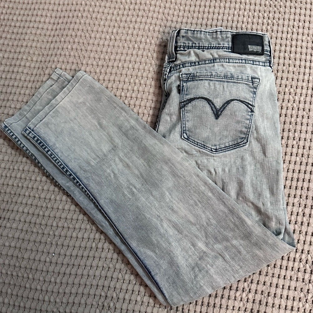 Levi's Demi Curve low-rise Skinny women’s Light Gray Washed Jeans 29x32